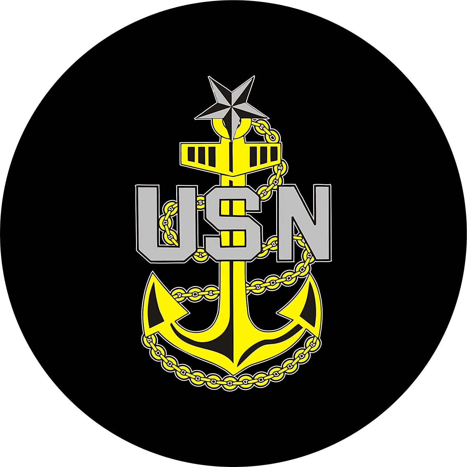 

TIRE COVER CENTRAL USN Navy Senior Chief Spare Tire COVER CAR ( Custom Sizes for Any