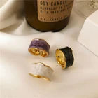 Женское Винтажное кольцо с французской эмалью, широкое кольцо с золотым ободком и гладкой эмалью неправильной формы, ювелирное изделие ручной работы, подарок для пары вечерние ринки