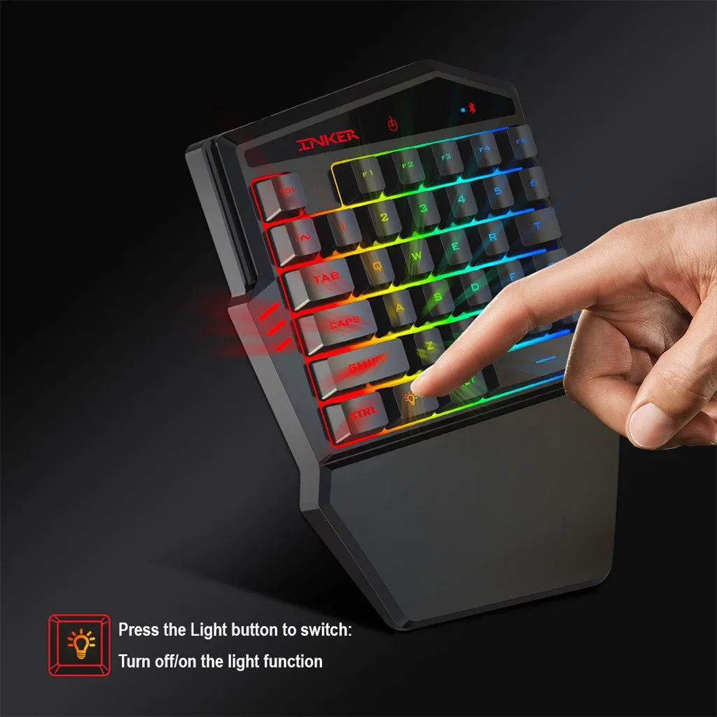 

Bluetooth 4.2 Wireless Keyboard Ergonomic Multicolor Backlight Game Wired Low Noise Mouse Desktop Office Entertainment Laptop