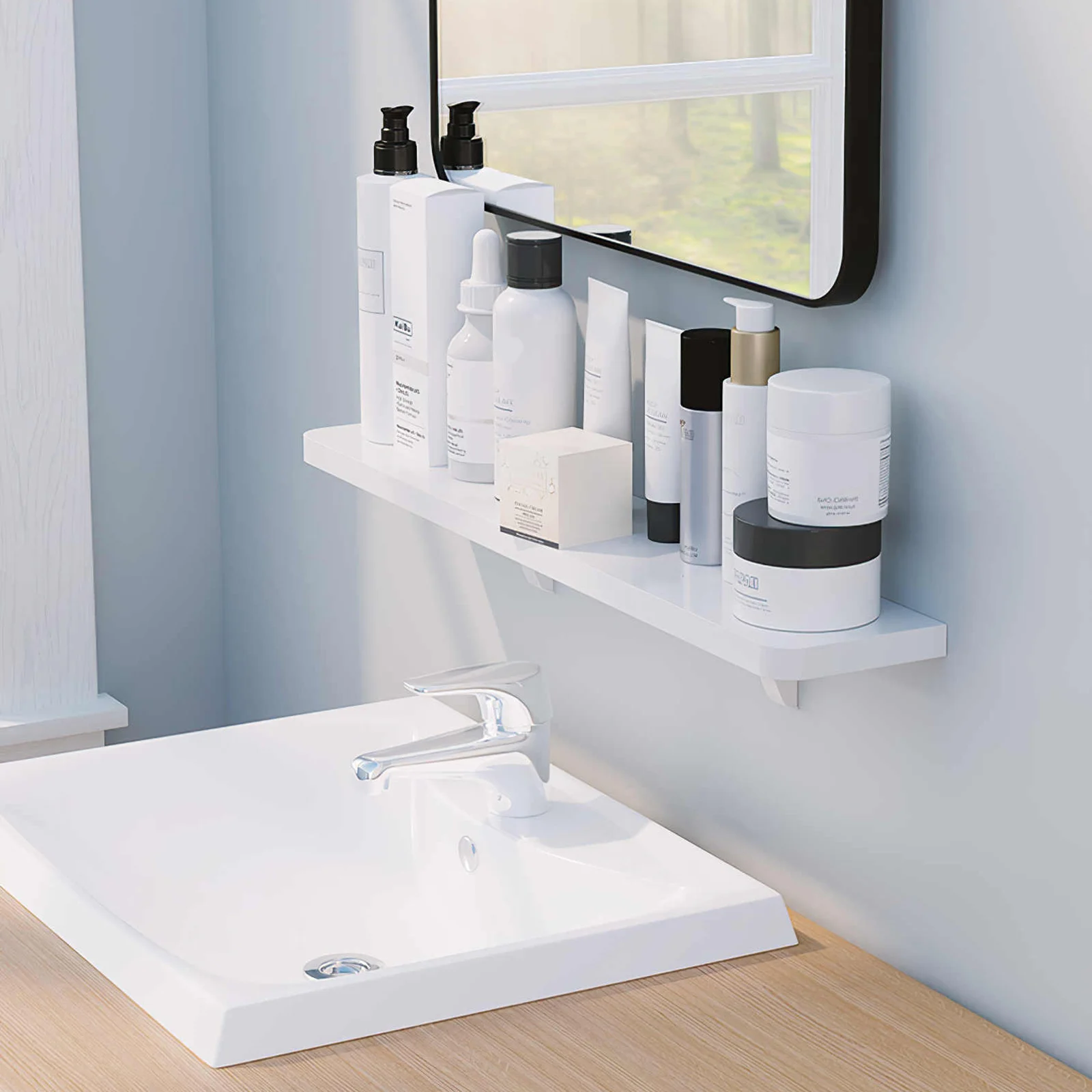 

TV Background Wall Rack Simple Modern Wall Suction Bathroom Shelf Perforated Plastic Shelf Toilet Shelves Kitchen Storage Rack