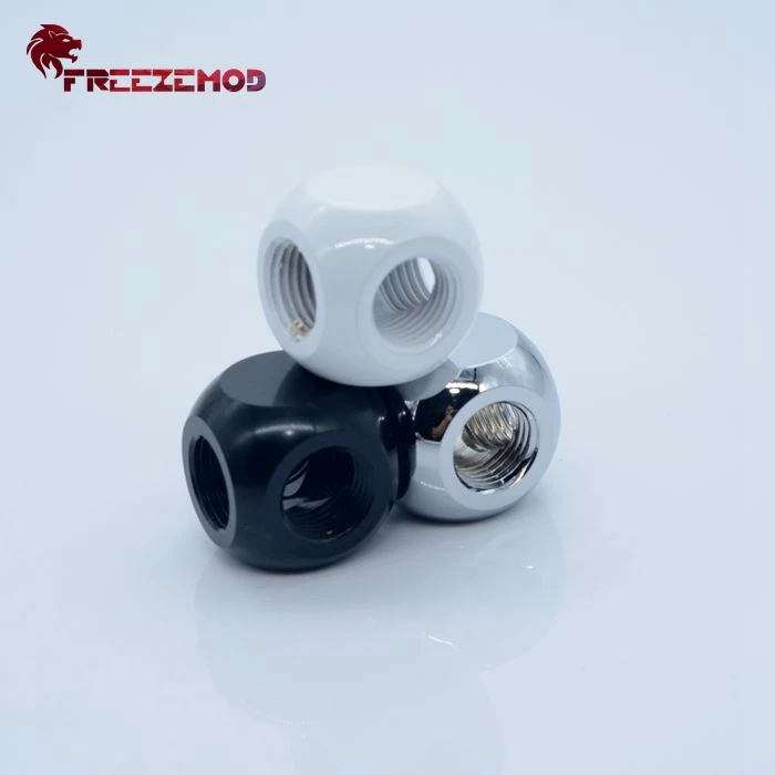 FREEZEMOD G1/4 ''куб черный латунь 3-сторонний выход адаптер для компьютерной системы охлаждения воды компьютер pc кулер для воды установки. HDTD-3STB
