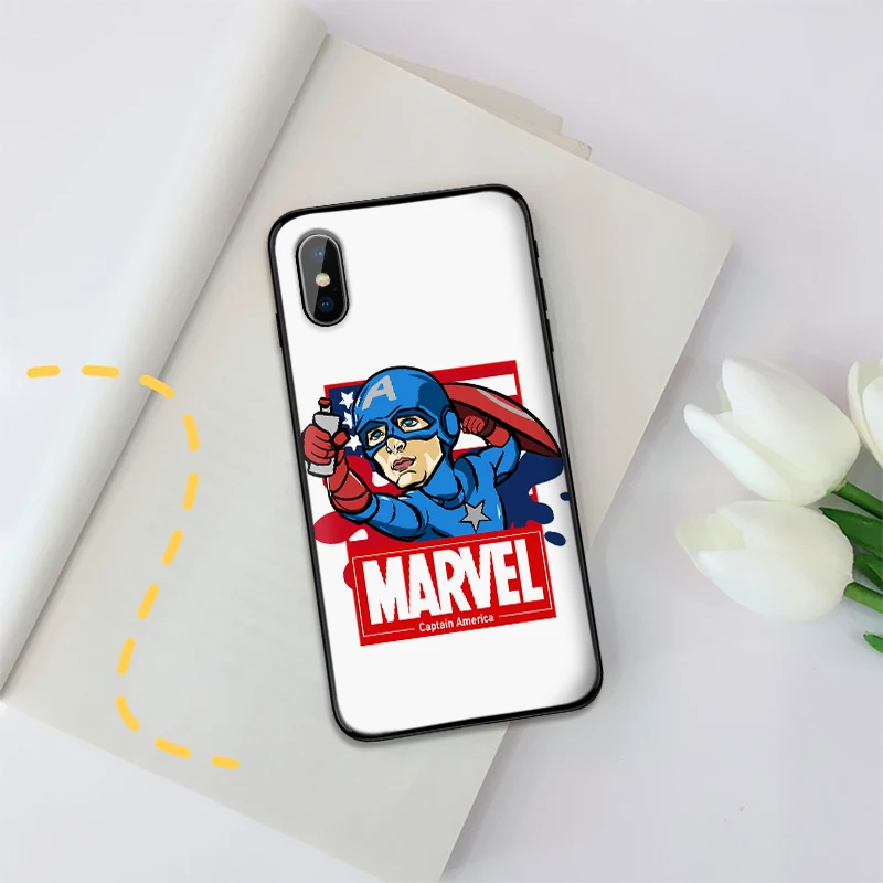 Для xiaomi 8 SE A2 LITE 6X mi X 2S 3 F1 9 CC9E CC9 9T A3 Pro мягкая ТПУ задняя крышка Капитан Америка marvel |