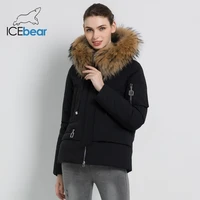 icebear 2021 new winter fur collar womens jacket high quality warm coat stylish woman parkas brand apparel gwd19062i