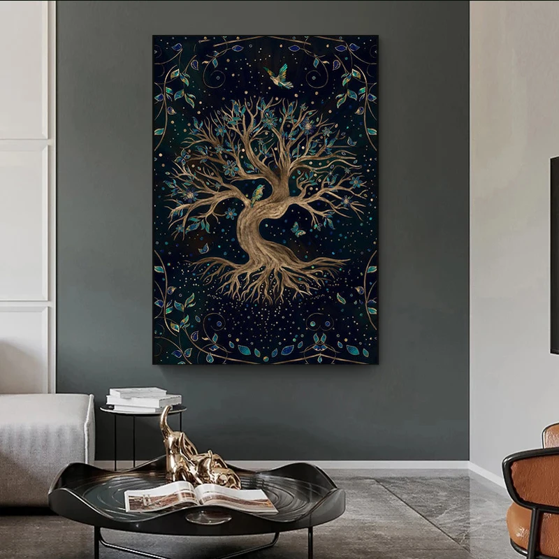 

Canvas Anime Tree of Life Yggdrasil Home Manga Decoration Paintings Poster HD Prints Wall Art Modular Living Room