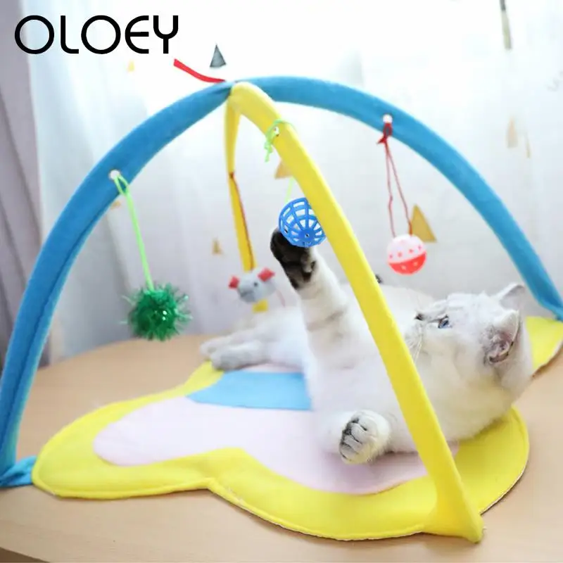 Забавная для кошек собак кровать коврик с мышкой игрушка мяч щенок котенок
