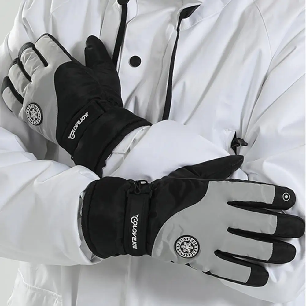 

One Size 1 Pair Excellent Insulated Men Sports Glove Polyester Winter Gloves Wear-Resistant for Outdoors