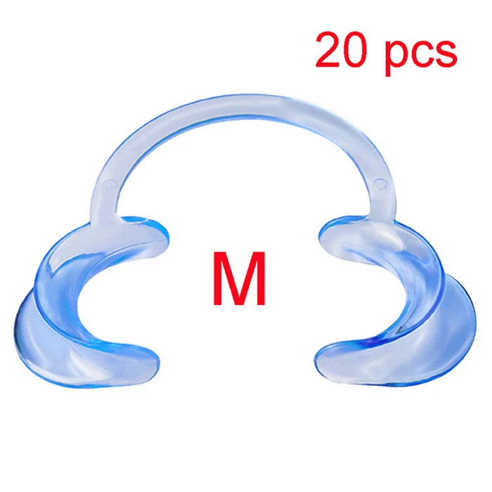 20 pc Blue M 20pcs C Форма роторасширитель рот кляп стоматологические инструменты для щек Ретрактор рот Рассекатель губы ротовой роторасширитель для чистки стоматологические материалы - Цвет: 20 pc Blue M