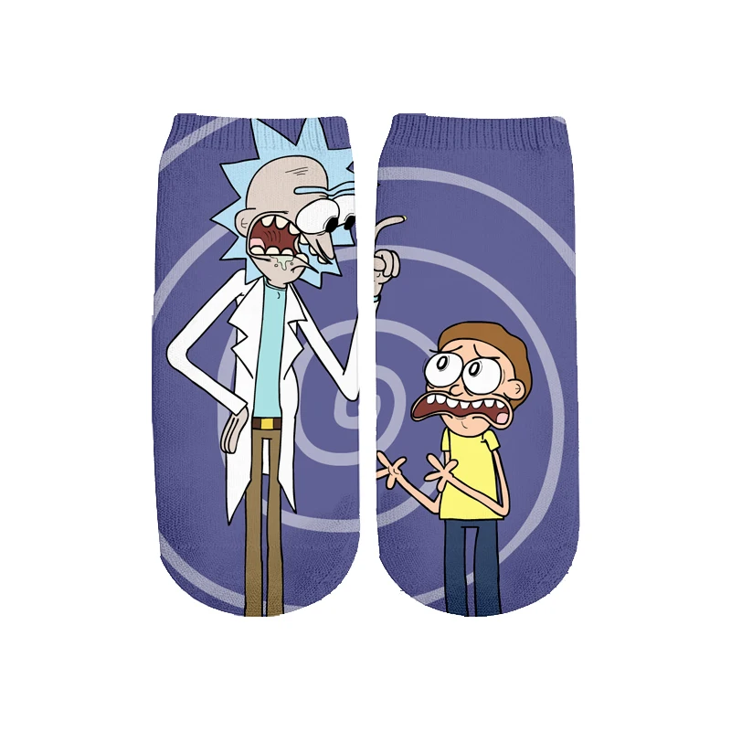 Новейшие Rick and Morty 3D печатных мультфильм милые короткие носки для мужчин женщин harajuku корейские носки RS-005 - Цвет: 18