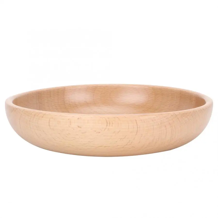 Поднос для сервировки чая и еды круглая деревянная тарелка 20 см из натурального