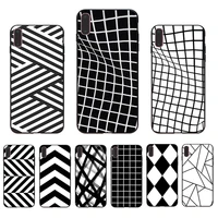 black and white strip pattern phone case for iphone 11 11pro max x xs max xr 6 5 5s 6s 7 8 plus se 2020 black soft tpu back capa