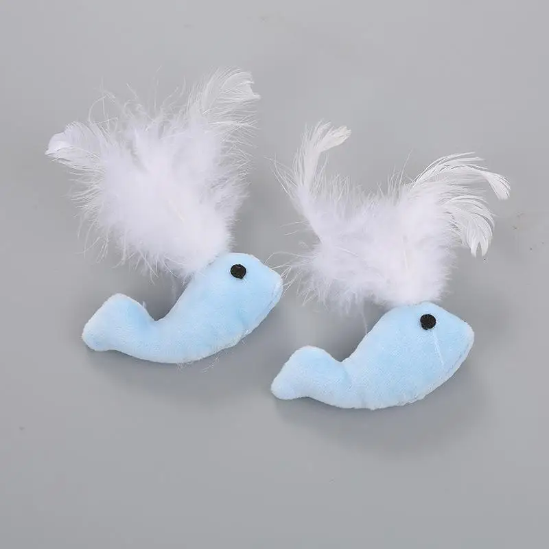 

1pc Whale Shape Cat Toy Fake Feather Cute Cat Plush Toy Kitten Interactive Toy Gatos Playing Toys Pet Supplies Kitten Favors