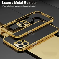 for iphone 12 pro max case original luxury aluminum metal bumper case for iphone 12 mini case metal camera lens protection cover