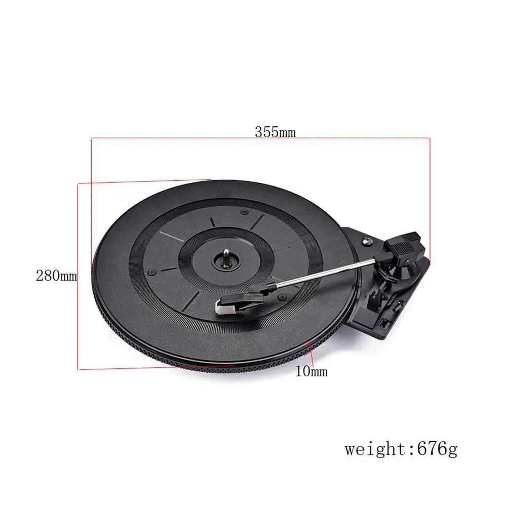 

Mounchain 28cm Black Phonograph Turntable 35.5 x 28 x 1 cm for Vintage Vinyl LP Record Player