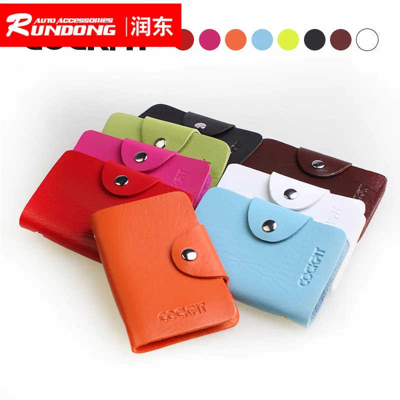 

Car supplies PU imitation leather bank card pack 12 pieces of clip business card clip 8 color in