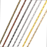 5meterslot width 1 6mm copper gold press rounding flat chains for diy necklace bracelet jewelry making findings accessories
