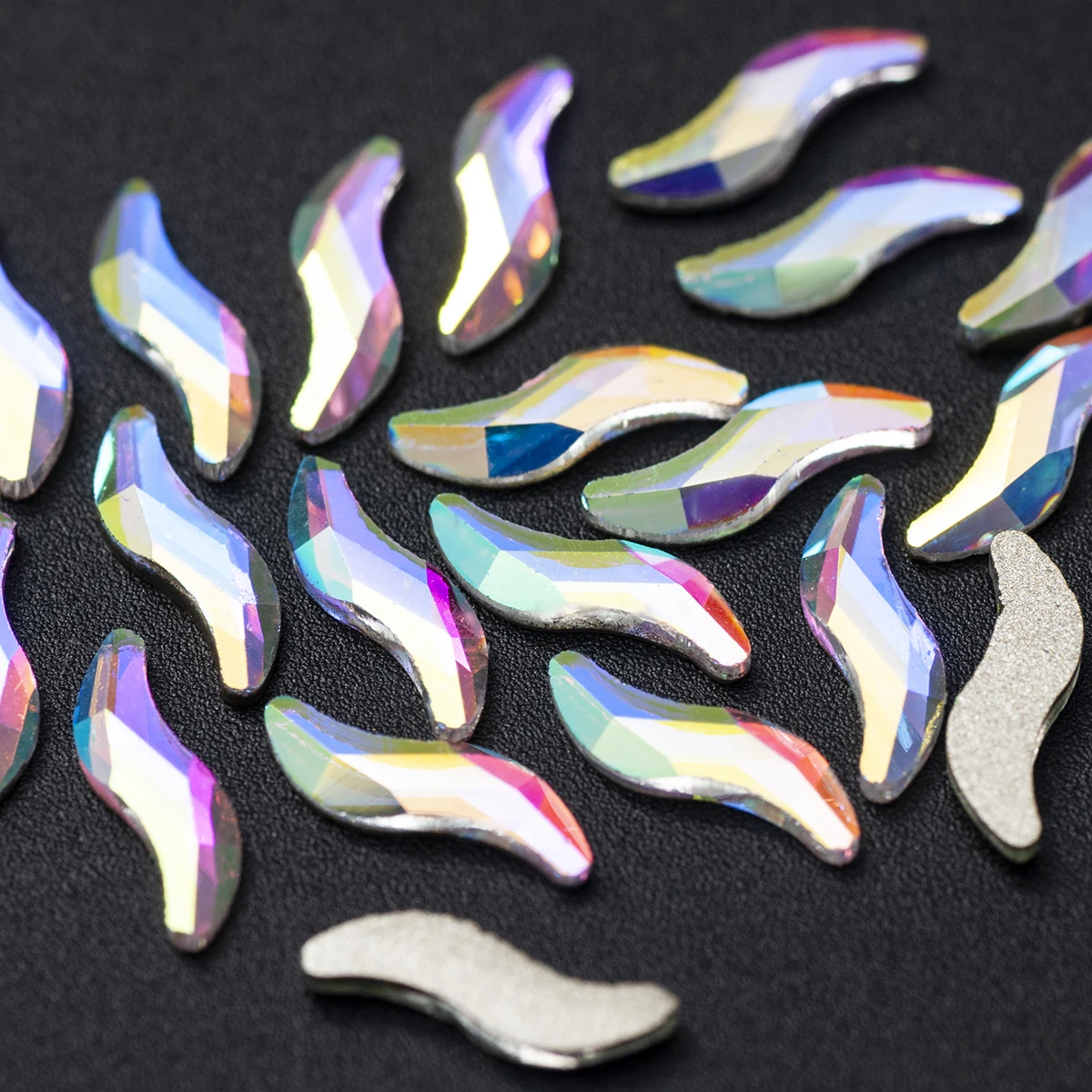 20 шт. 2x9 мм с необычными волнистыми кристаллами серебристого прозрачные бусины