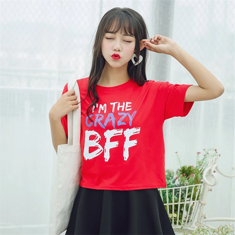 2019 модная летняя футболка женская простая с буквенным принтом коротким рукавом