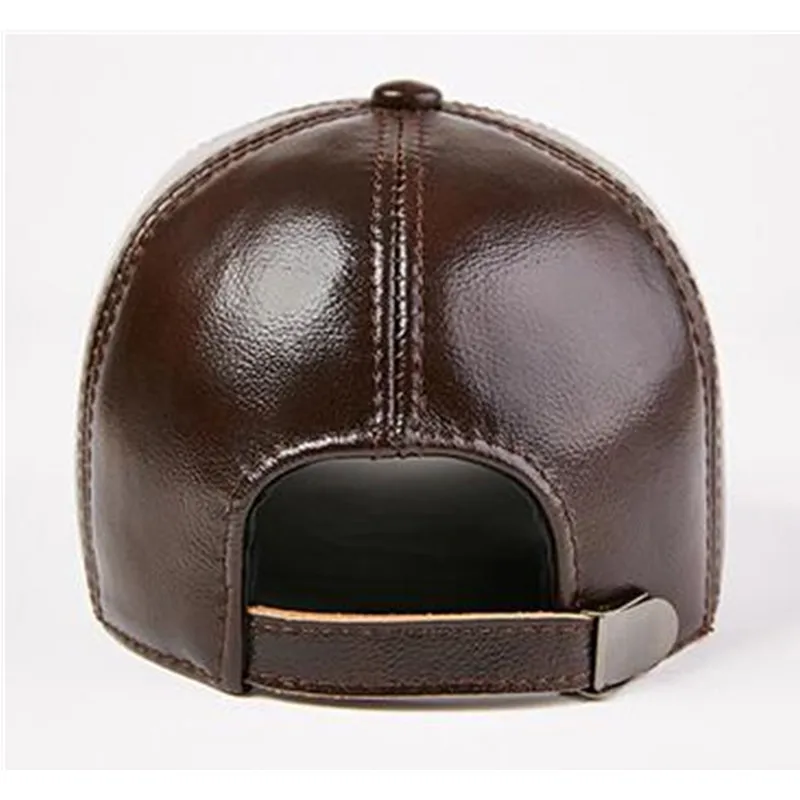 XdanqinX осень-зима мужские теплые кожаные Кепки из натуральной воловьей кожи