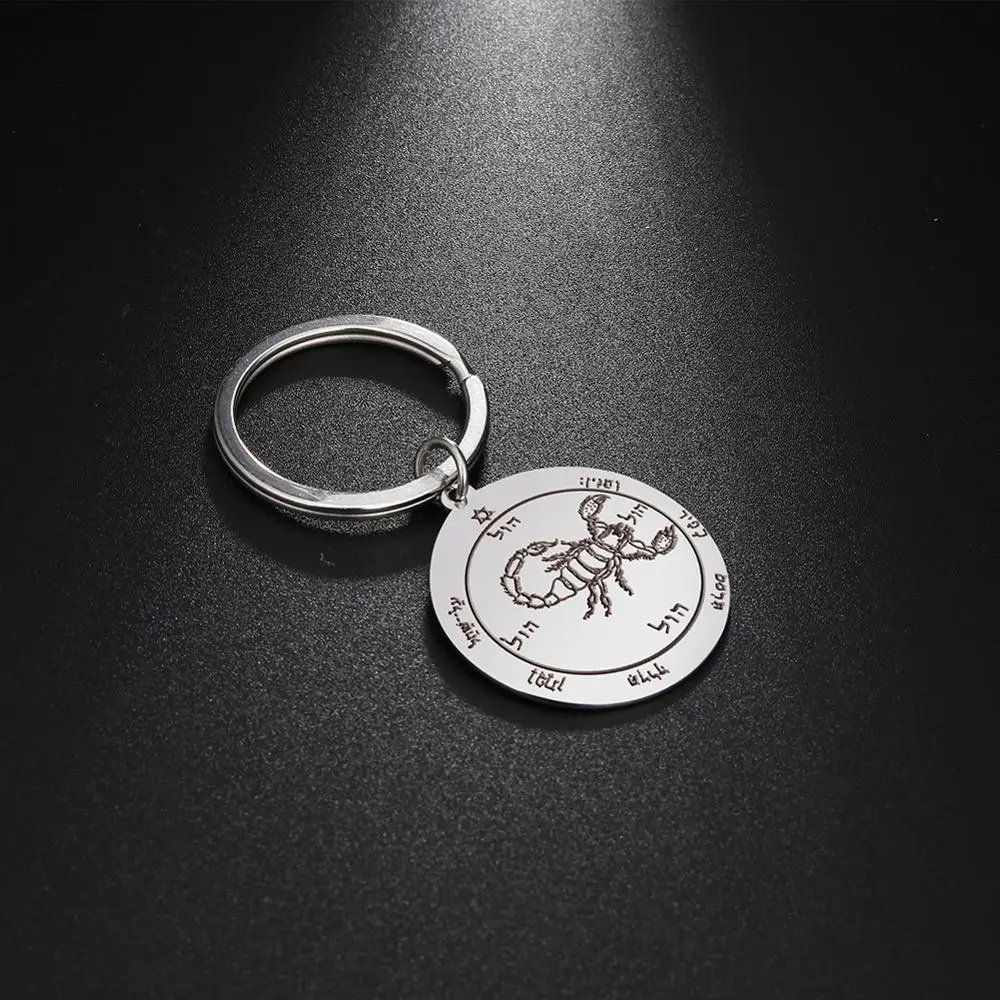 LIKGREAT брелок из нержавеющей стали для женщин и мужчин Скорпион Соломон круглая