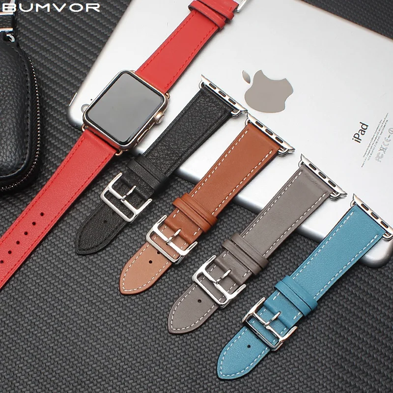 4 цвета Лидер продаж кожаный ремешок для наручных часов Apple Watch версии 5/4/3/2/1