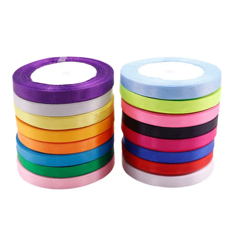 

22 Meters (25 Yards) Silk Satin Ribbon 1/4" (6mm) Party Home Wedding Decoration Gift Wrapping Christmas New Year DIY Material