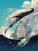 diamond painting kits home decor with ab drill whale 5d diy poured glue fantasy cartoon acrylic on canvas handpainted landscape