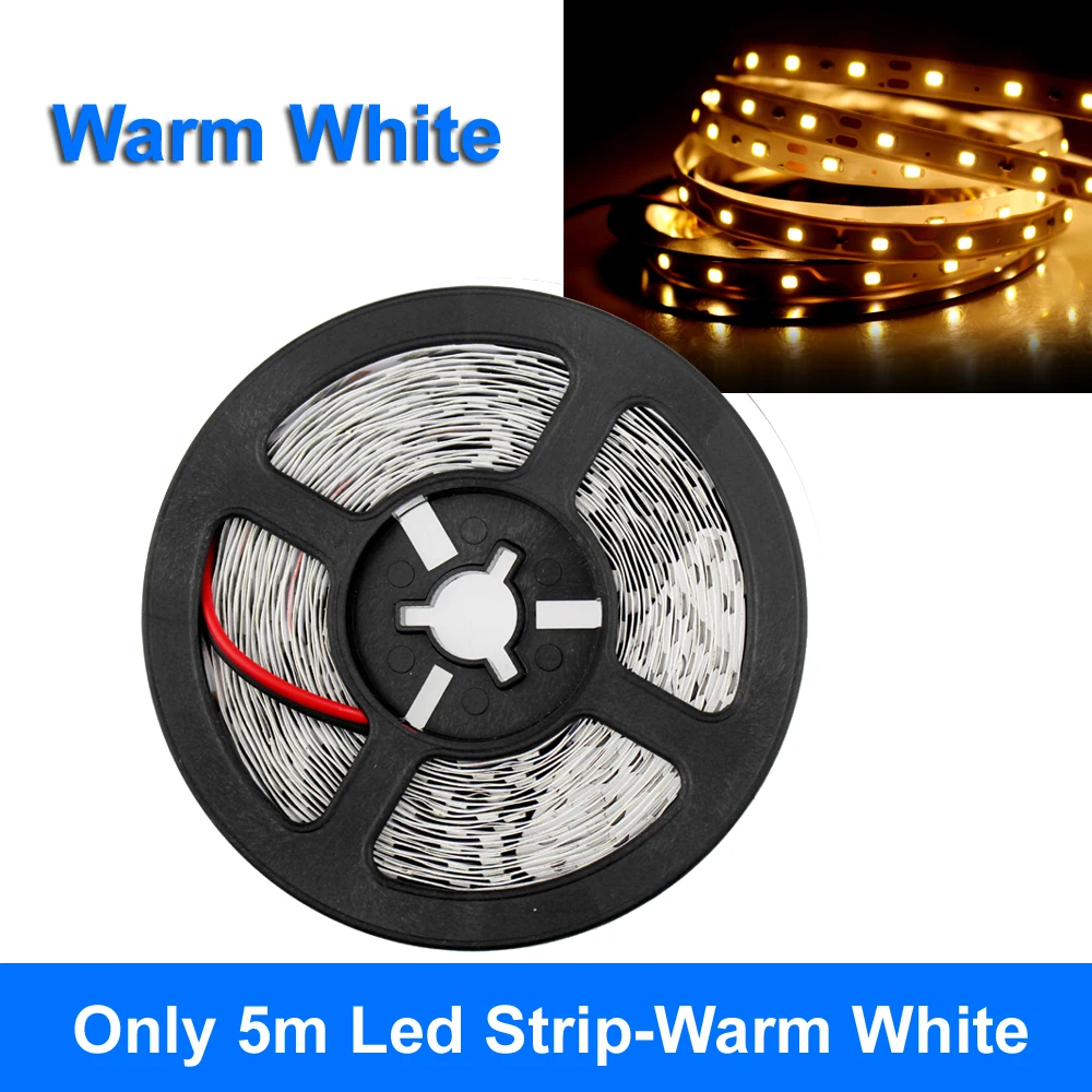 5m Warm White Rgb Светодиодная лента Водонепроницаемая SMD 3528 2835 5050 гибкая светодиодная лента 12v Диодная Лента светодиодная лента с wifi пультом дистанционного управления - Испускаемый цвет: 5m Warm White