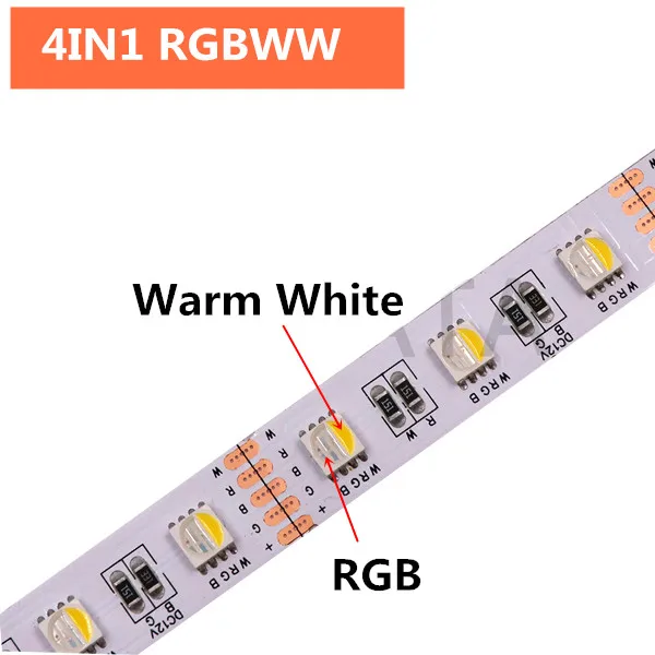 4IN1 RGBWW 5050 RGB Светодиодная лента 60 Светодиодный s/m RGBW RGBWW RGB CCT белый теплый белый светодиодный свет водонепроницаемый 12 В светодиодный свет для дома - Испускаемый цвет: 4IN1 RGBWW