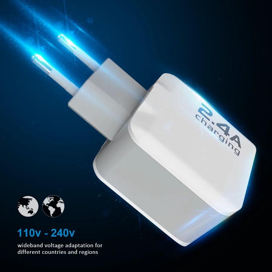 Фото CBAOOO ЕС 5 в 2 4 А USB зарядное устройство для iPhone X 8 7 iPad быстрое настенное EU адаптер CBAOOO ЕС 5 в 2 4 А USB зарядное устройство для iPhone X 8 7 iPad быстрое настенное EU адаптер