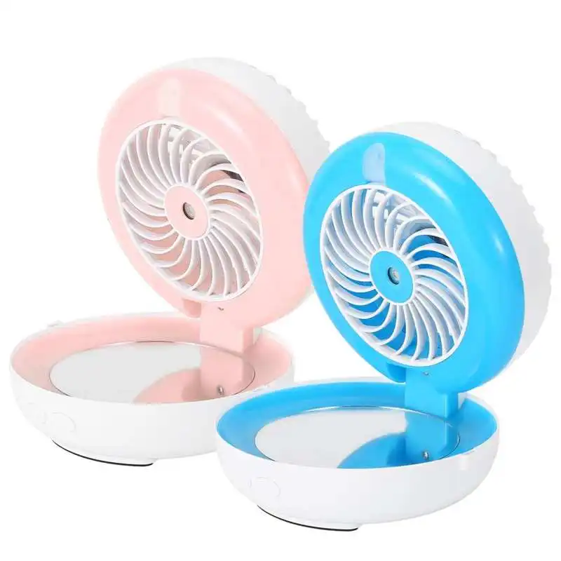 

Folding Fan Spray Fan Household Supplies Portable USB Charging Makeup Mirror Multifunctional with Water Bottle for Summer