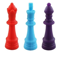 5pcs chess baby teether silicone oral motor necklace kids chewy fun toys nursing pendant