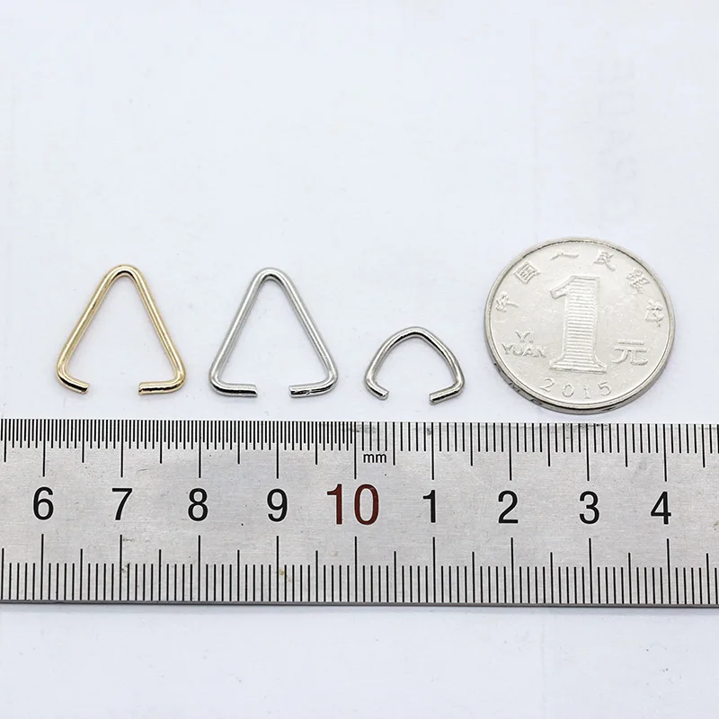 Позолоченное серебряное металлическое соединительное треугольное открытое