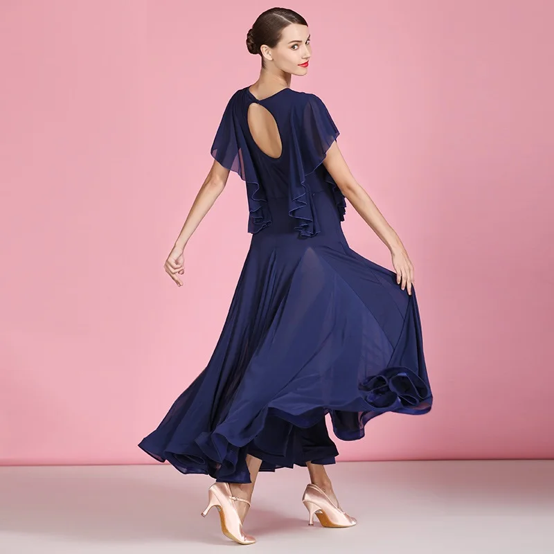 Платье для бальных танцев платье вальса длинное с листьями фламенко и лотоса