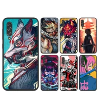 anime girl samurai silicone cover for samsung a90 a80 a70s a50s a40s a30s a20e a20s a10s a10e black soft tpu phone case