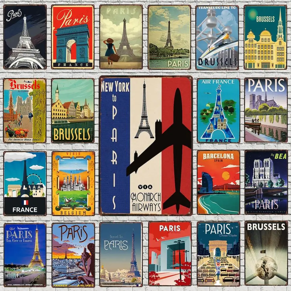 Брюссель путешествия город здание металлические знаки настенный бар ресторан