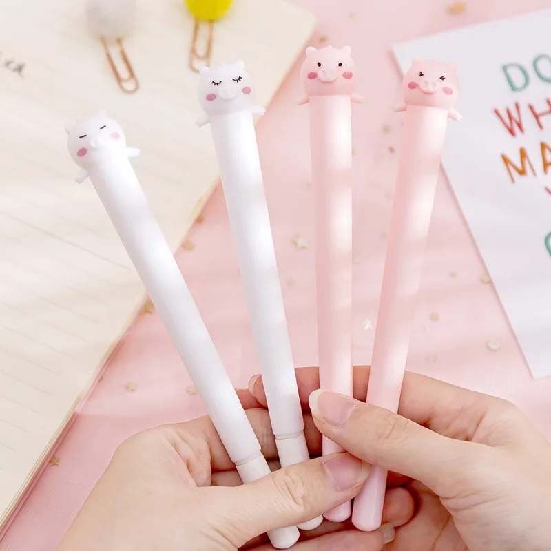 

48pcs/set South Korea Pink Girl Stationery Cute Little Pig Gel Pen Stationery Student Examination Pen Office Pen Kawai Lovely