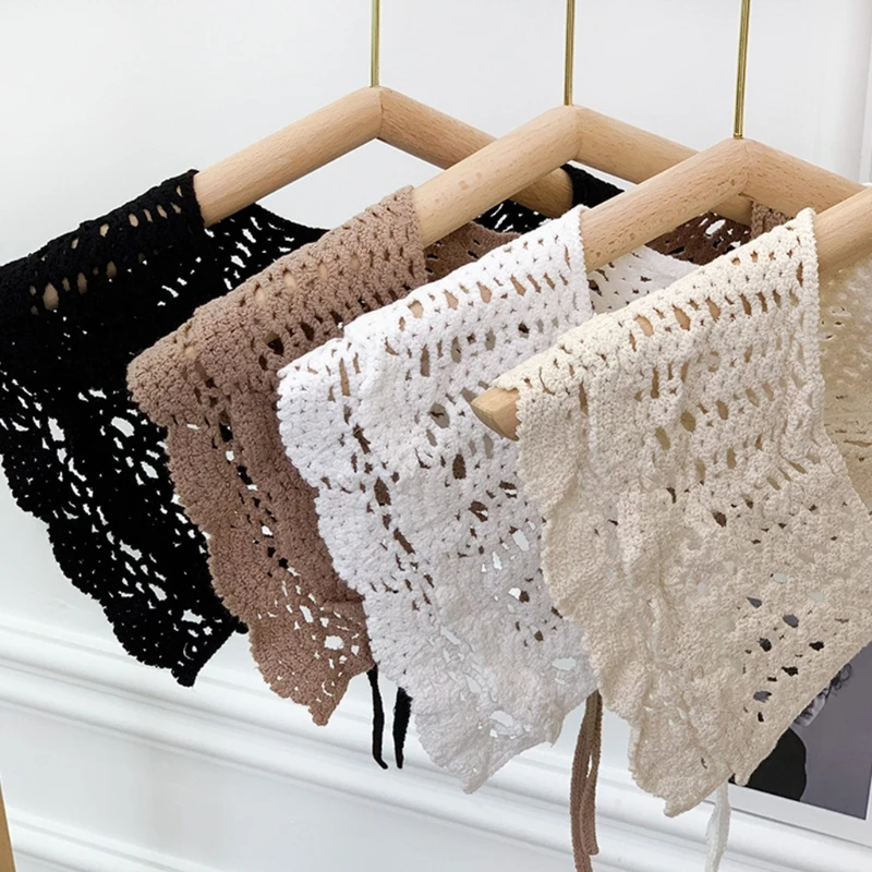 D0LF женщин и отверстиями на внешнем слое для девочек вязаная шаль накидка сладкий