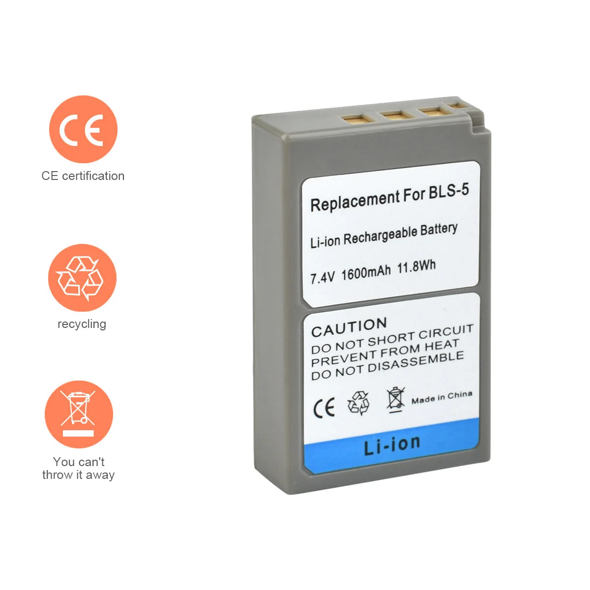 PS BLS5 BLS 5 50 BLS50 Камера Батарея для Olympus PEN E PL2 PL5 PL6 PL7 PM2 OM D M10 II Stylus1|Цифровые