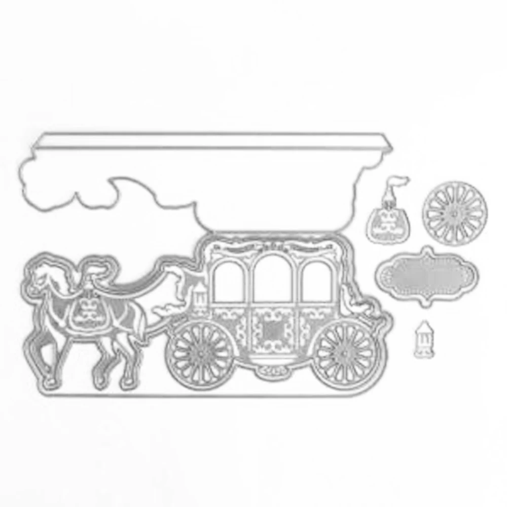 

Hot-selling 2021 New Christmas Decoration Carriage Horse Mold Metal Die-cutting Mold Scrapbooking Paper-cut Crafts Big Mold