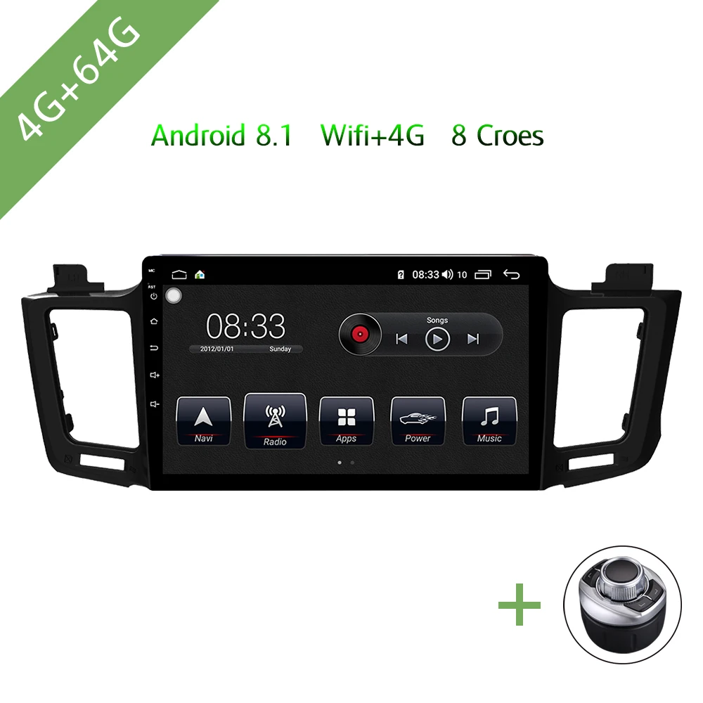 Car Multimedia player 1 Din Android 8.1 DVD ForToyota RAV4 2012-2017 10.1&quot 4G/32G/64G touch screen Radio GPS | Автомобили и
