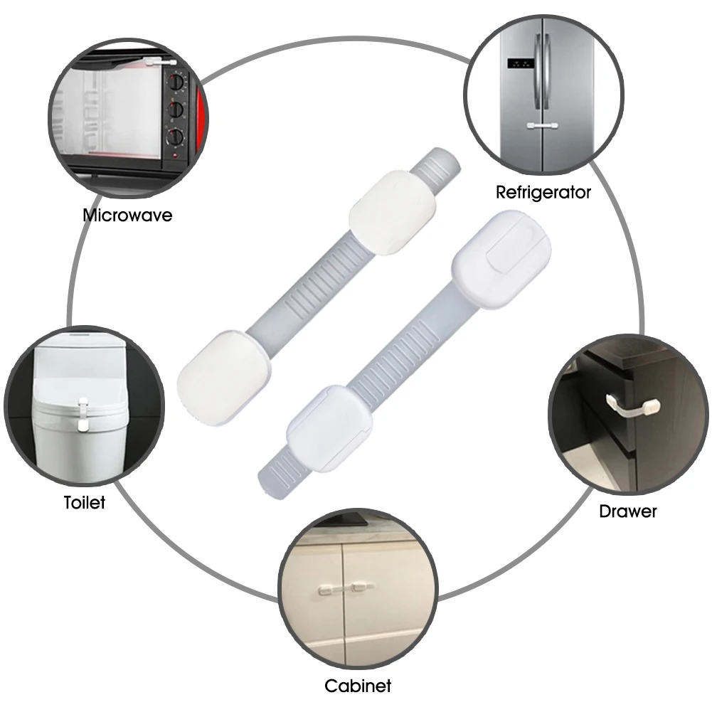 

Baby Locks Flexible Strap Child Safety Locks Self-Adhesive Door Latches For Cabinet Drawer Toilet Seat Fridge Oven Dropshipping