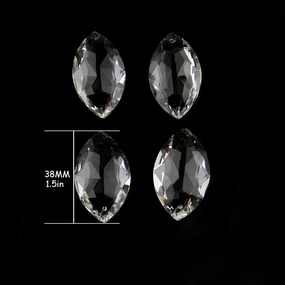 

30pcs/lot 38mm Cats Eye Marquis Crystal Hanging Prism Chandelier Oval Pendant