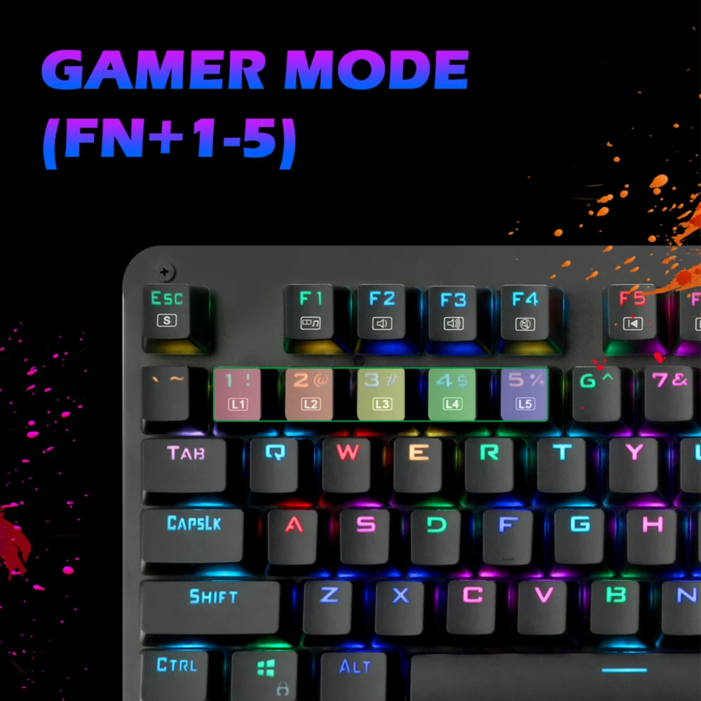 Redragon K581 SANI RGB USB механическая игровая клавиатура синий переключатель со