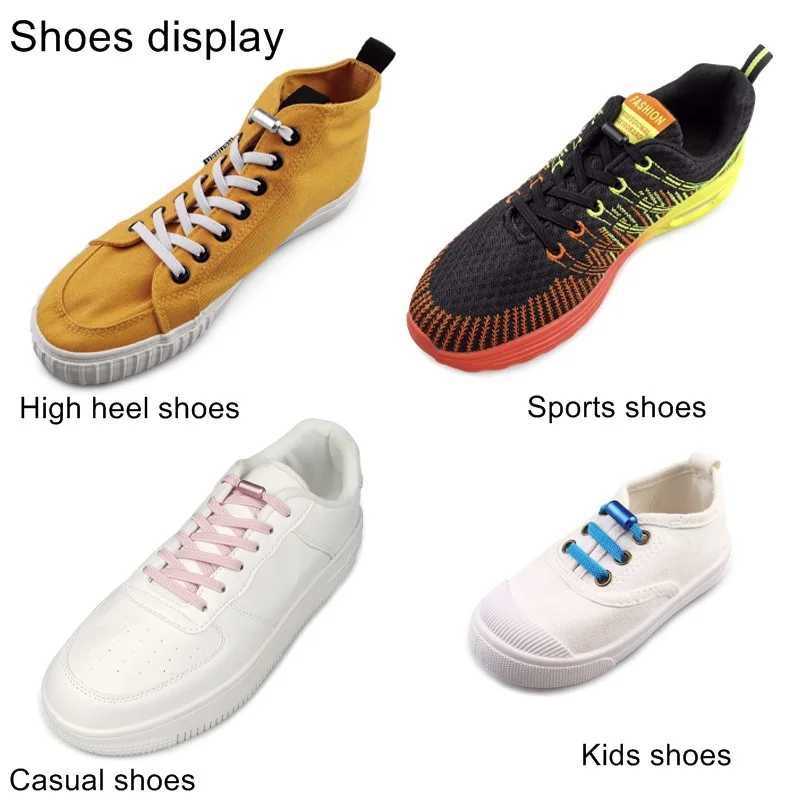 

Third Version Metal Lock Shoelaces Elastic Shoe Laces Special No Tie Shoelace for Men Women Lacing Rubber Zapatillas 20 Color