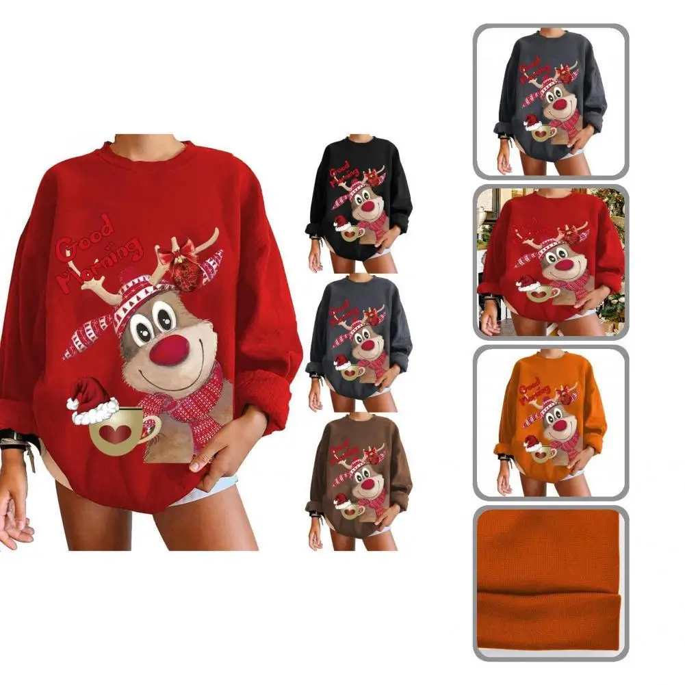 

Pullover Streetwear Long Sleeve Christmas Theme Sweatshirt for Daily Wear
