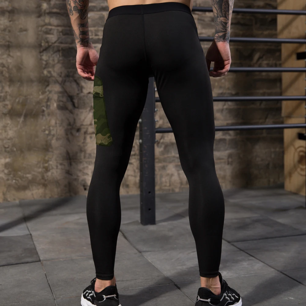 Дышащие мужские компрессионные штаны для бега быстросохнущие спортивные