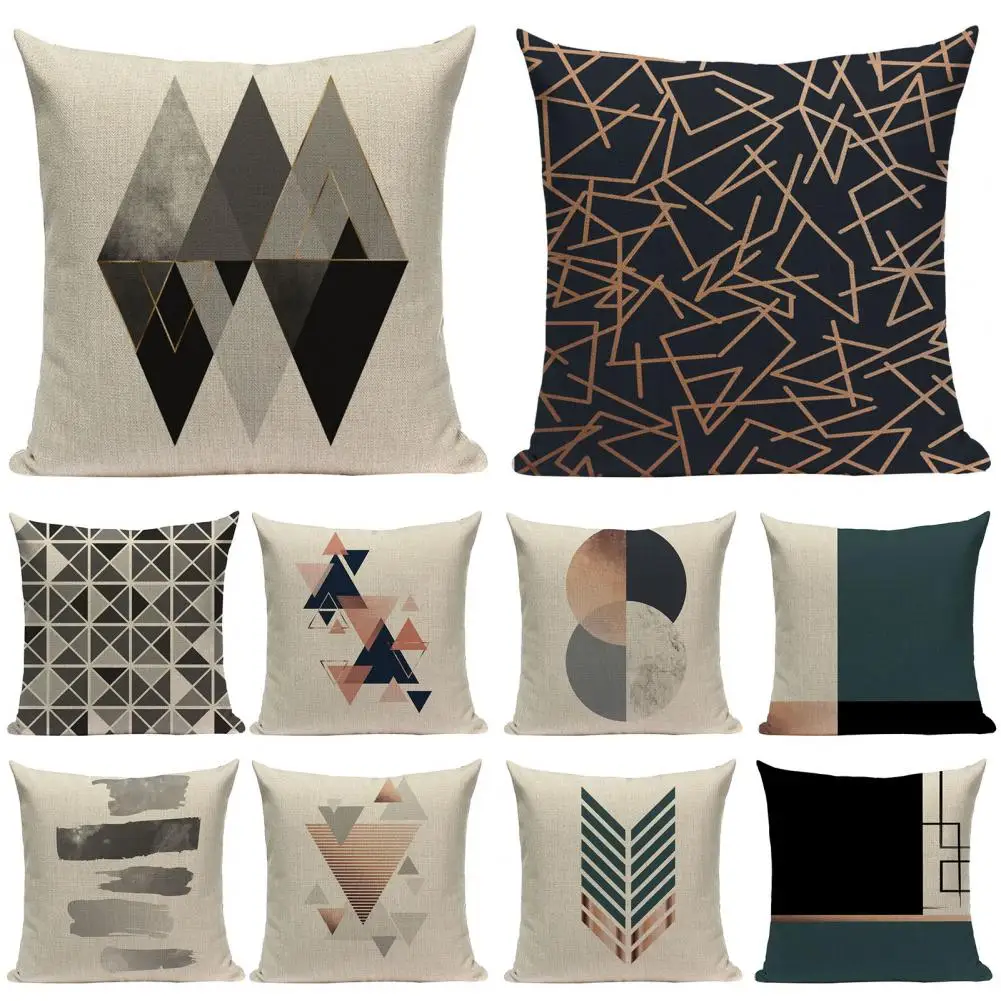 Nordic Style Fiberflax Throw Pillow Case Cushion Cover Unique Pattern Printed Decor for Sofa Mat | Дом и сад
