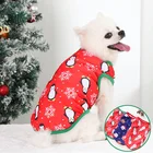 Фотосессия для маленьких и средних собак Рождественская стильная одежда для домашних животных мультяшный принт щенок кошка жилет Чихуахуа милый костюм