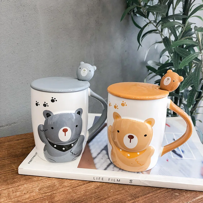 Кружка кофейная с милым мультяшным медведем 400 мл|Кружки| |