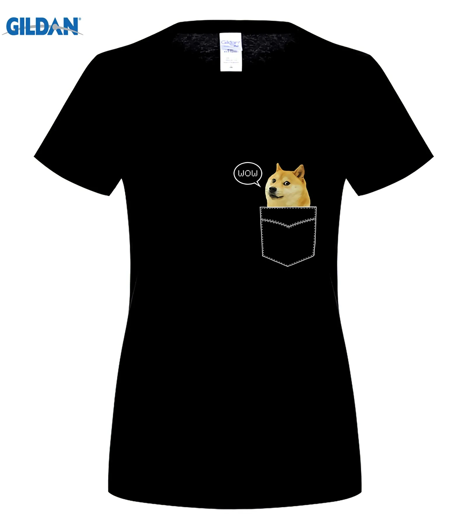 Шиба ину футболка Pocket Doge такая Wow Dank Pixel милая собака футболка Летняя мужская футболка с коротким рукавом - Цвет: women black